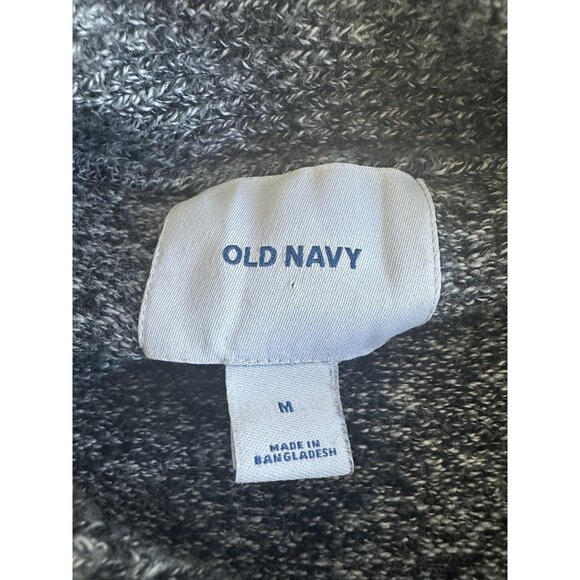 Old Navy Knit Sweater Mens‎ M Gray Shawl Collar Button Fall Academia Grandpacore - Picture 3 of 8